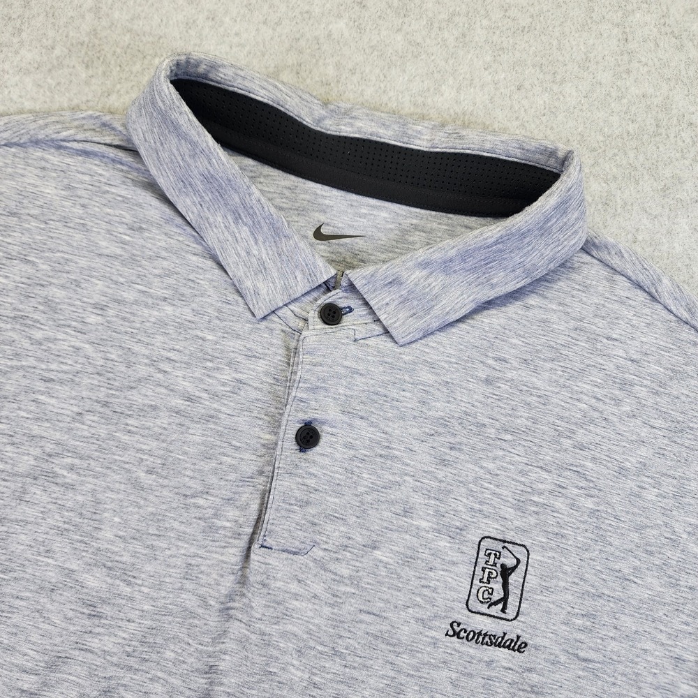 Nike‎ Tour Men's XL Dri-FIT Golf Polo Shirt TPC Scottsdale Heathered Gray